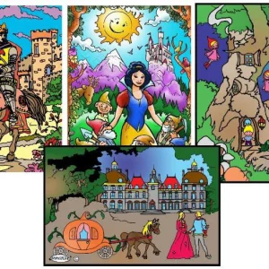 Contes et légendes - Tableaux de velours à colorier - Dès 3 ans