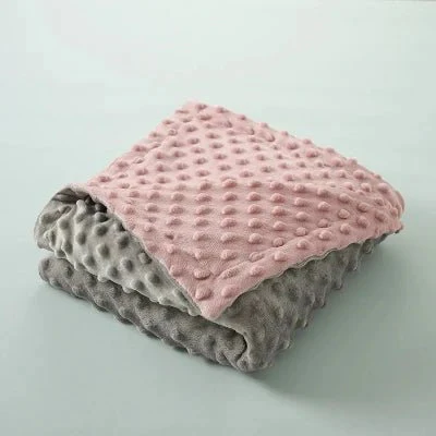Couverture Rose Bébé - DeuxCouleurs™ - Gris et Rose – Image 2