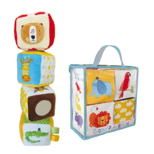 Cubes tissu et livre d'éveil - Les animaux sauvages - Bébé dès 6 mois