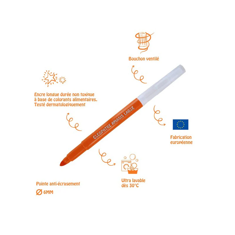 Boite de 12 feutres de couleur non toxiques Enfant - Larges et ultra lavables – Image 2