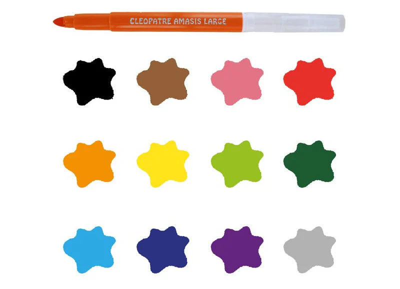 Boite de 12 feutres de couleur non toxiques Enfant - Larges et ultra lavables – Image 4
