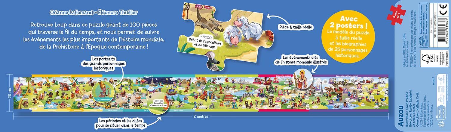 Mon grand puzzle de l'Histoire - Loup - 100 pièces – Image 3