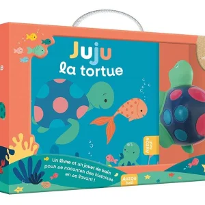 Coffret de bain - Livre de bain et jeu - Juju la tortue