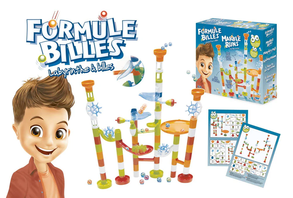 Toboggan-labyrinthe à billes, circuit à construire - Dès 5 ans - Kugelbahn-Labyrinth zum Zusammenbauen - ab 5 Jahren