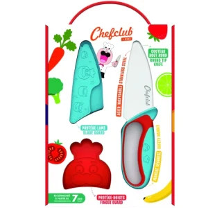 Couteau de cuisine ChefClub rouge et bleu - Enfants dès 7 ans
