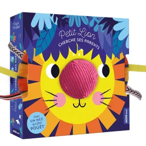 Petit Lion cherche ses parents - livre tissu et jouet d'éveil sonore