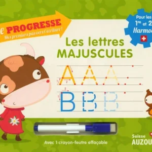 1ère et 2ème Harmos - Livre-ardoise d'écriture: lettres Majuscules.