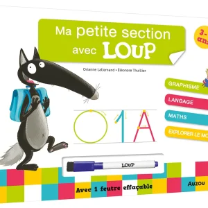 Mon année 1P (petite section ) avec Loup - livre-ardoise