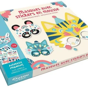 Masques avec stickers en mousse : animaux mignons - 3 ans