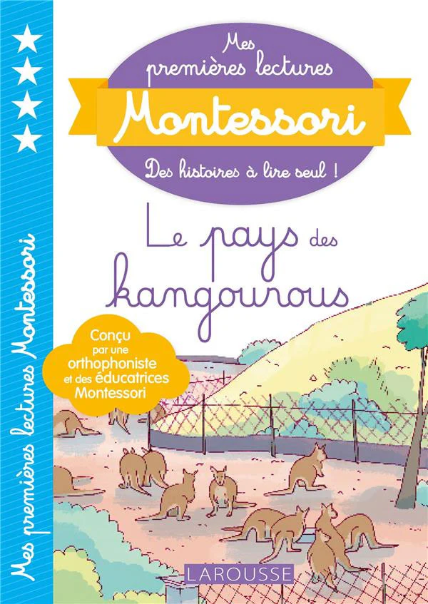 Au pays des kangourous - Mes premières lectures Montessori - Lettres en lié (cursive) - N4