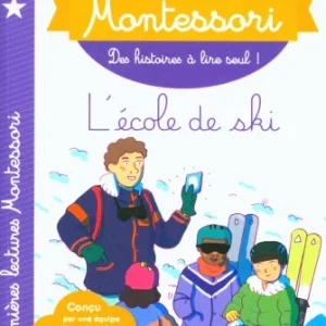 L'école de ski - Mes premières lectures Montessori - Lettres en lié (cursive) - N3