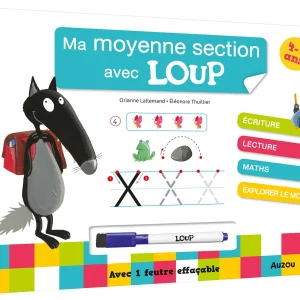 Mon année 1P (moyenne section) avec Loup - livre-ardoise