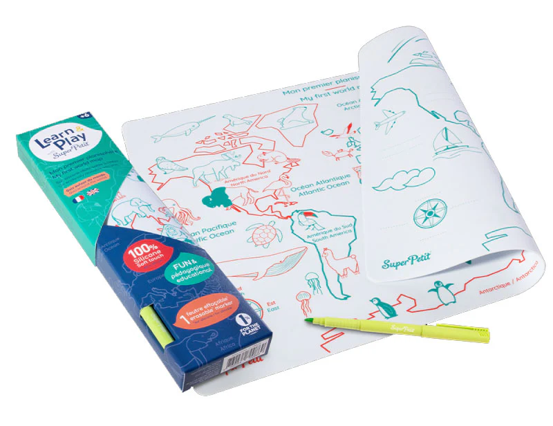 Coloriage en silicone- Planisphère à remplir - Dès 6 ans