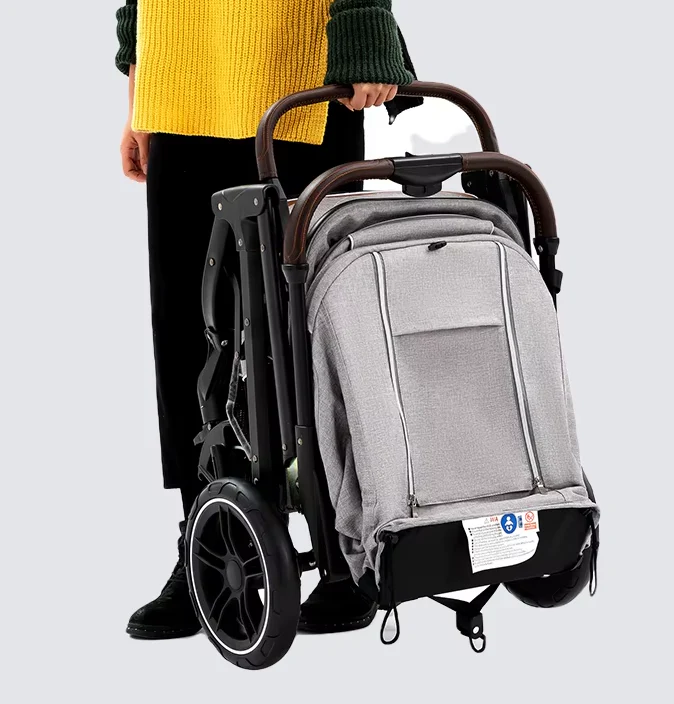 Poussette Bébé Haute Paysage Ultra-Légère – Pliable d’une Main, Voyage Avion, Amortisseurs 360°, Dossier Réglable 0-6 Ans – Image 6