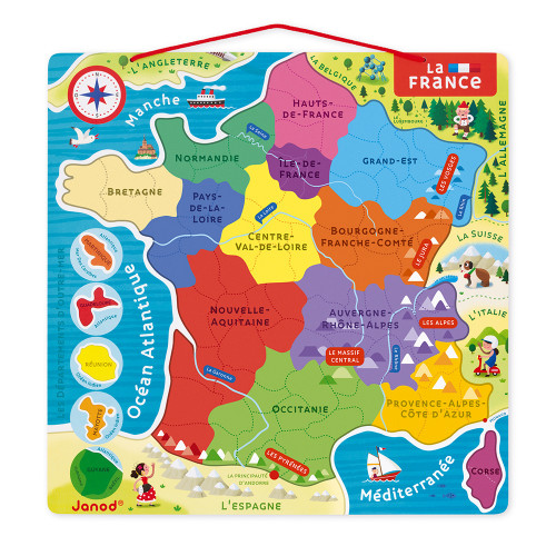 CARTE DE FRANCE MAGNÉTIQUE 93 PCS (BOIS) – NOUVELLES RÉGIONS 2016 – Image 2