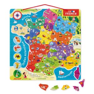 CARTE DE FRANCE MAGNÉTIQUE 93 PCS (BOIS) – NOUVELLES RÉGIONS 2016