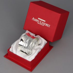 Rond de serviette argent Rubans Croisés