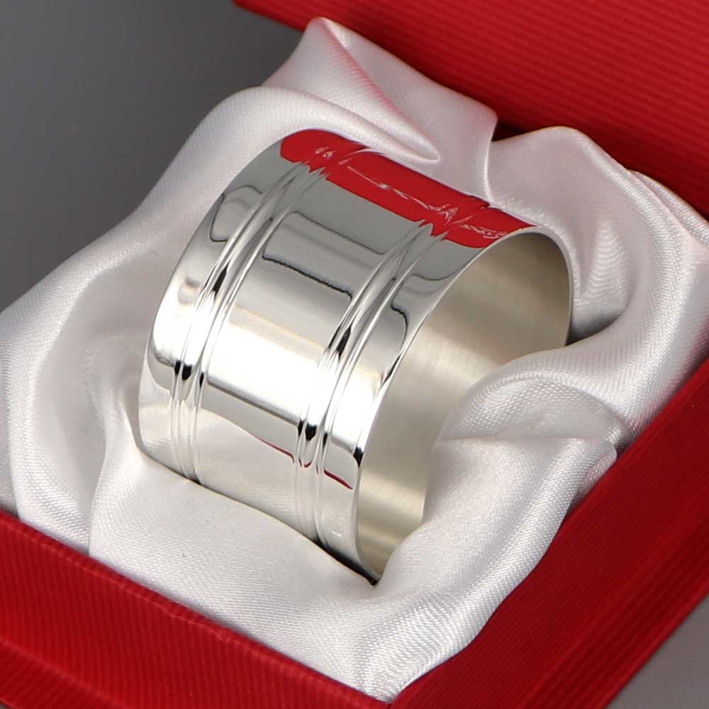 Rond de serviette argent Filets – Image 2