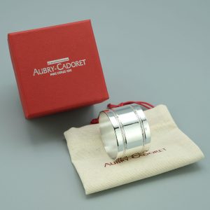 Rond de serviette argent massif Perles Doubles