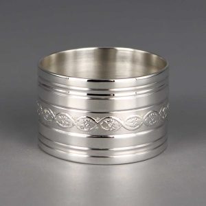 Rond de serviette argent Christofle | Liseret fleuri | occasion reconditionnée