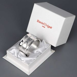 Rond de serviette argent Perles Doubles Évasé