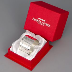 Rond de serviette argent Perles Doubles