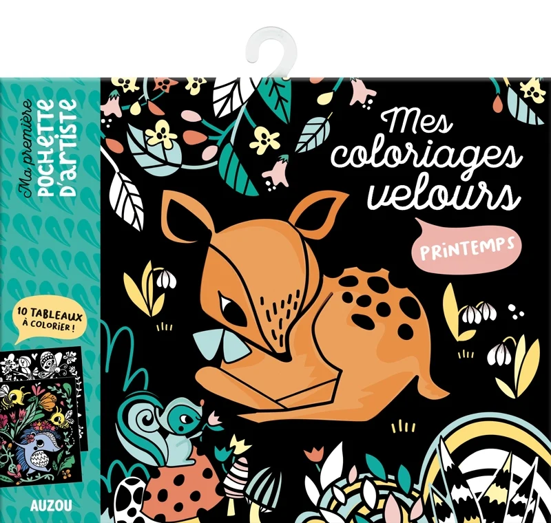 Printemps - 10 Tableaux de velours à colorier dès 3 ans